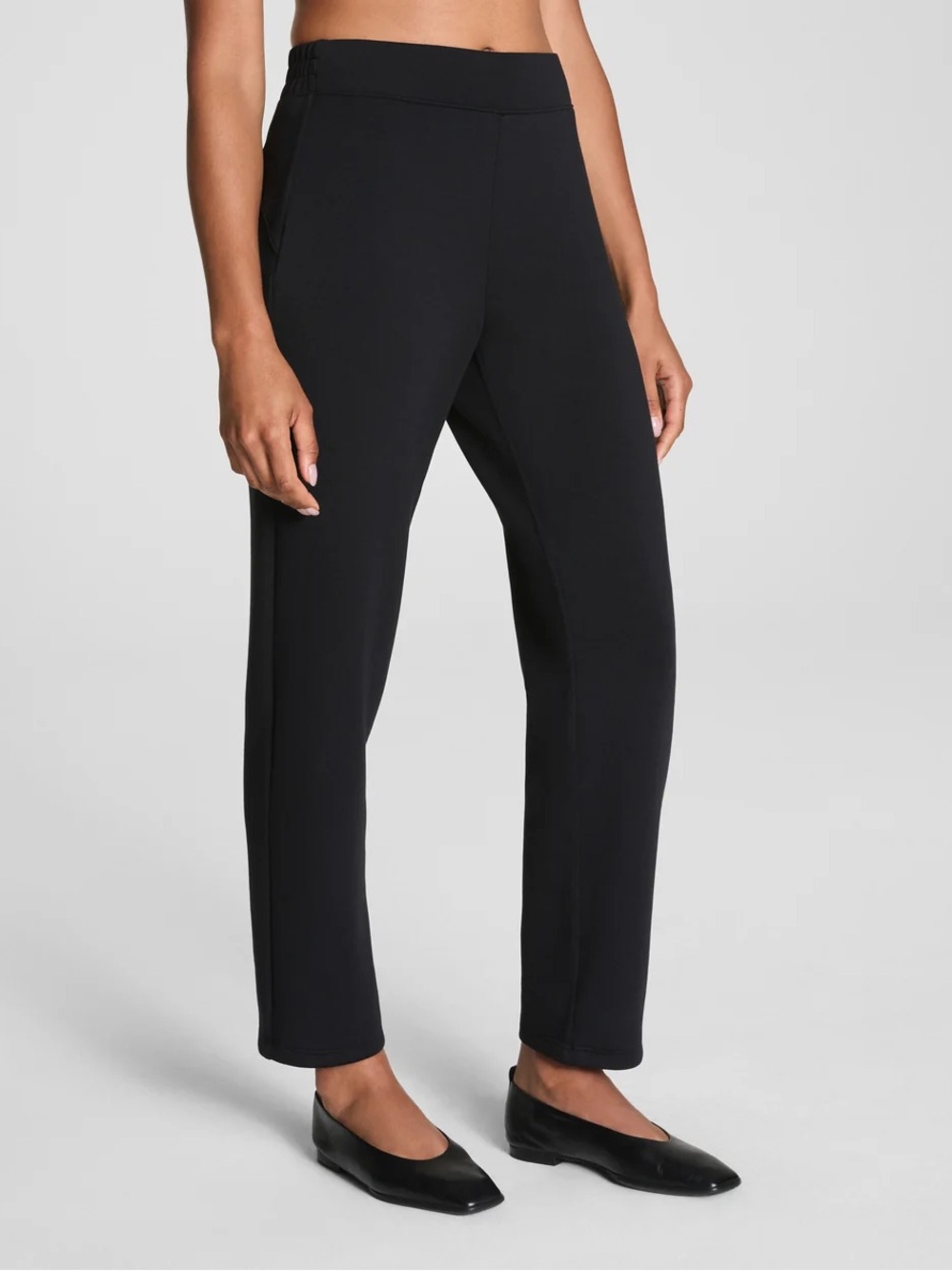 SPANX AirEssentials Black Pull-On Ankle Straight-Leg Pants